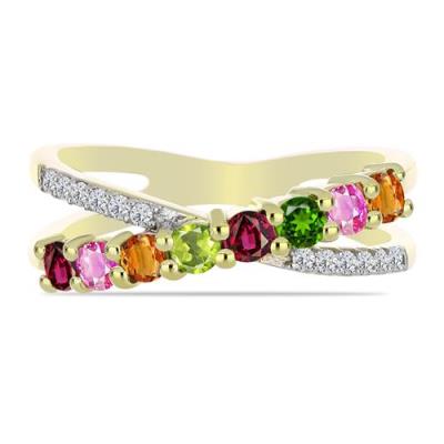 BUY MULTI TOURMALINE GEMSTONE RING IN 925 STERLING SILVER